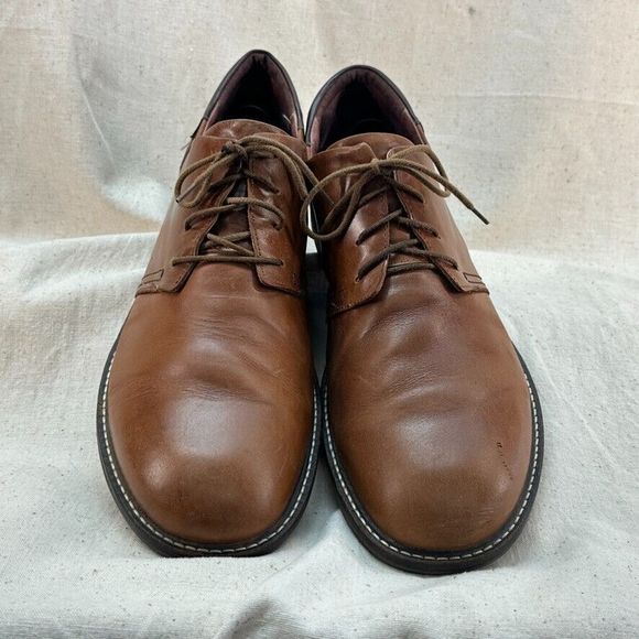 NAOT Chief EU 45 US 12 Men Leather Dress Shoe Maple Walnut Toffee Brown Lace Up - Picture 2 of 10